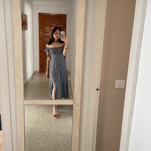 Hollister blue floral midi dress